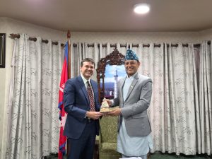 सभामुख अर्यालसँग अमेरिकी कार्यवाहक राजदूत स्कट अर्बमको शिष्टाचार भेटवार्ता